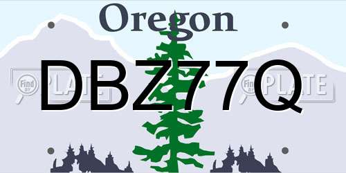 DBZ77Q Oregon License Plate