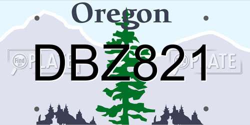 DBZ821 Oregon License Plate