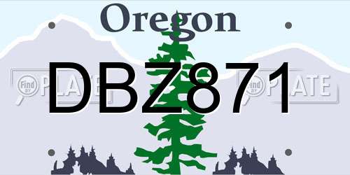 DBZ871 Oregon License Plate