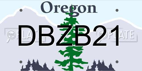 DBZB21 Oregon License Plate