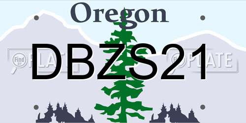 DBZS21 Oregon License Plate