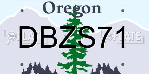 DBZS71 Oregon License Plate