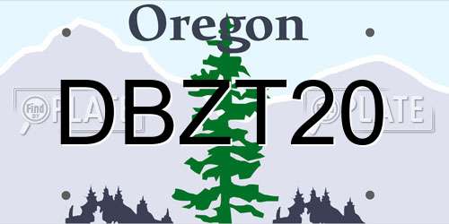 DBZT20 Oregon License Plate