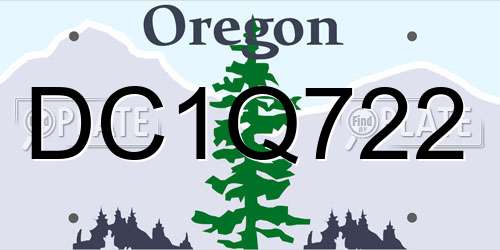DC1Q722 Oregon License Plate
