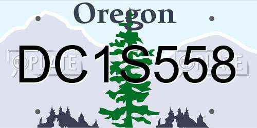 DC1S558 Oregon License Plate