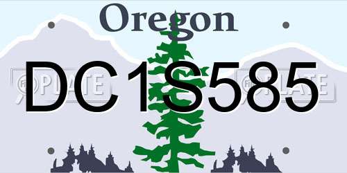 DC1S585 Oregon License Plate