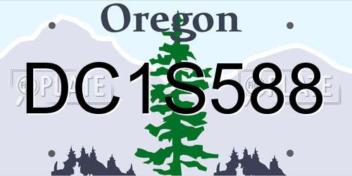 DC1S588 Oregon License Plate