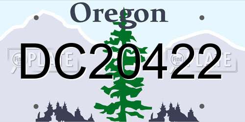 DC20422 Oregon License Plate