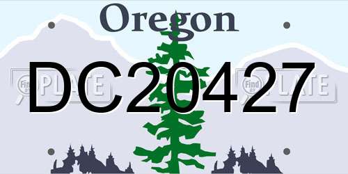 DC20427 Oregon License Plate