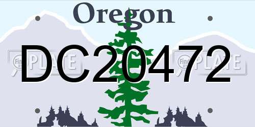 DC20472 Oregon License Plate