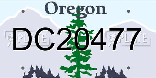 DC20477 Oregon License Plate