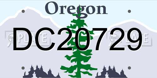 DC20729 Oregon License Plate