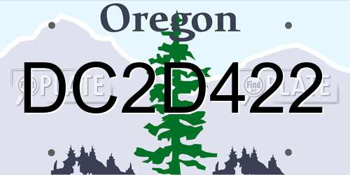 DC2D422 Oregon License Plate