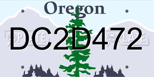 DC2D472 Oregon License Plate
