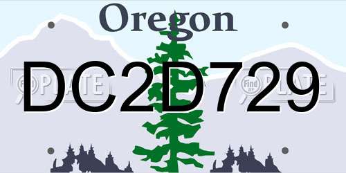 DC2D729 Oregon License Plate