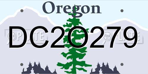 DC2O279 Oregon License Plate