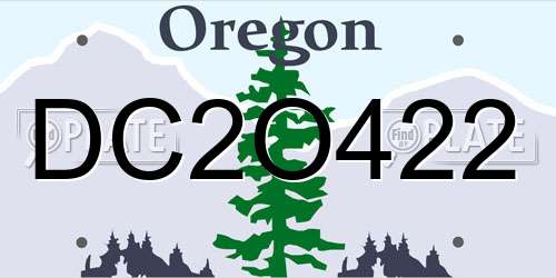DC2O422 Oregon License Plate