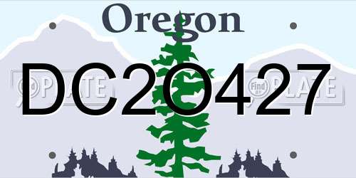 DC2O427 Oregon License Plate