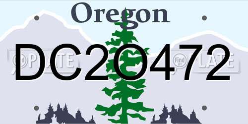 DC2O472 Oregon License Plate