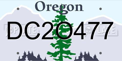 DC2O477 Oregon License Plate