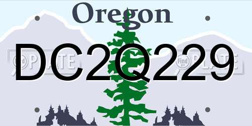 DC2Q229 Oregon License Plate