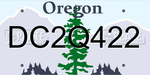 DC2Q422 Oregon License Plate