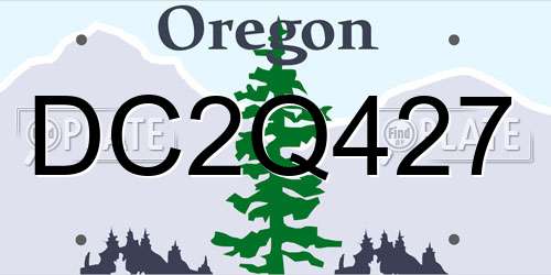 DC2Q427 Oregon License Plate