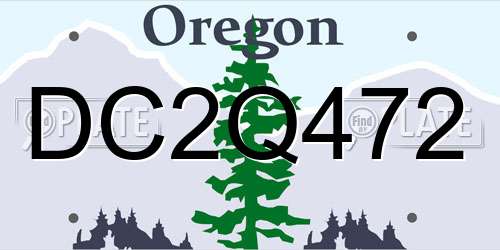 DC2Q472 Oregon License Plate