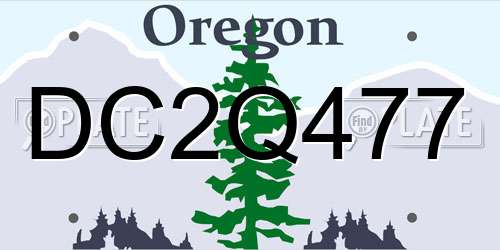 DC2Q477 Oregon License Plate