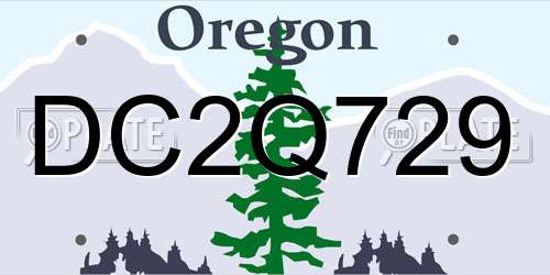 DC2Q729 Oregon License Plate