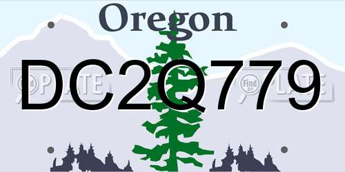 DC2Q779 Oregon License Plate