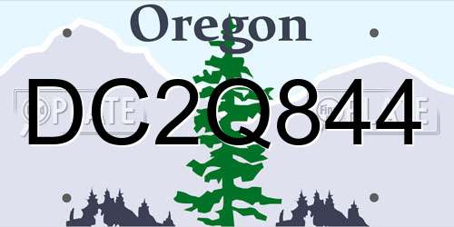 DC2Q844 Oregon License Plate