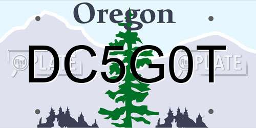 DC5G0T Oregon License Plate