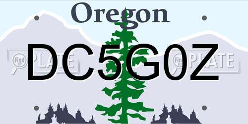 DC5G0Z Oregon License Plate