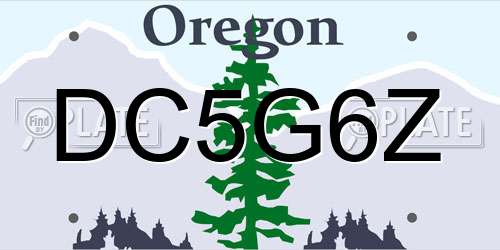 DC5G6Z Oregon License Plate