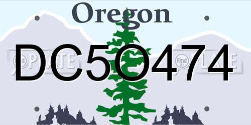 DC5O474 Oregon License Plate