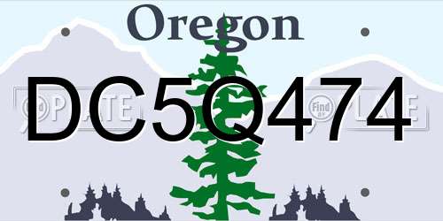 DC5Q474 Oregon License Plate