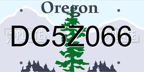 DC5Z066 Oregon License Plate