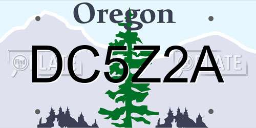 DC5Z2A Oregon License Plate