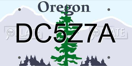 DC5Z7A Oregon License Plate