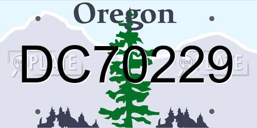 DC70229 Oregon License Plate