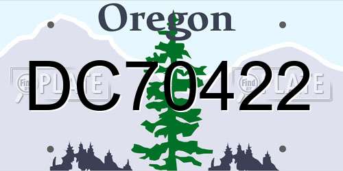 DC70422 Oregon License Plate
