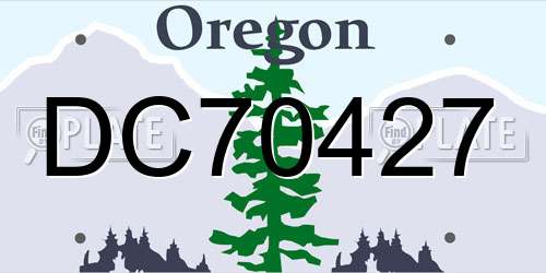 DC70427 Oregon License Plate