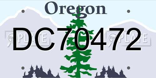 DC70472 Oregon License Plate