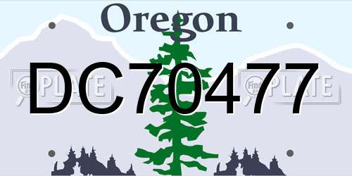 DC70477 Oregon License Plate