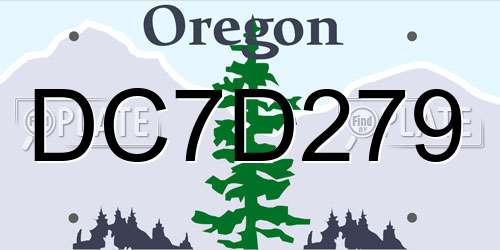 DC7D279 Oregon License Plate