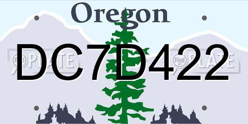 DC7D422 Oregon License Plate