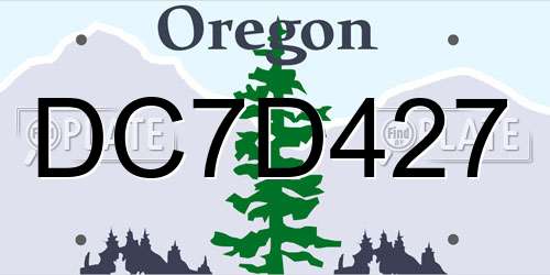 DC7D427 Oregon License Plate