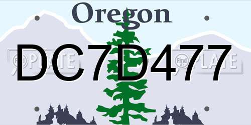 DC7D477 Oregon License Plate