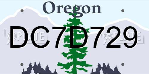 DC7D729 Oregon License Plate